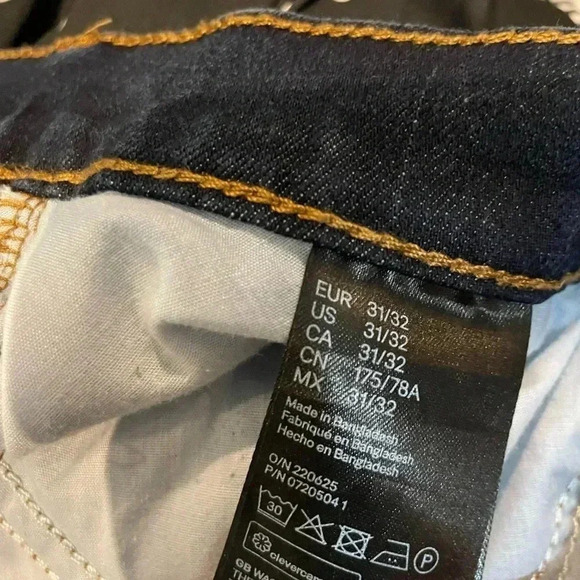 H&M  &Denim Skinny Coupe Moulante Jeans Dark Wash Blue Size 31/32 - Picture 5 of 5